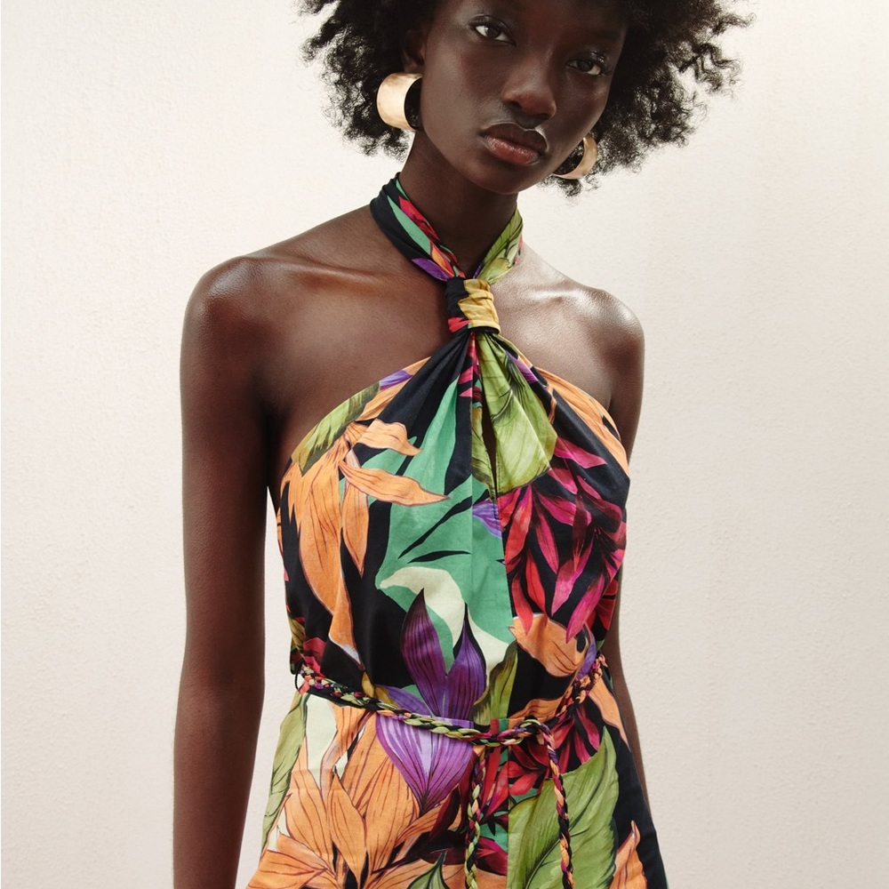 ZARA LONG PRINT JUMPSUIT - Picture 6 of 10